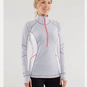 35. Lululemon Run: Wild 1/2 Zip Wee Stripe White Fossil / White / Flash 6